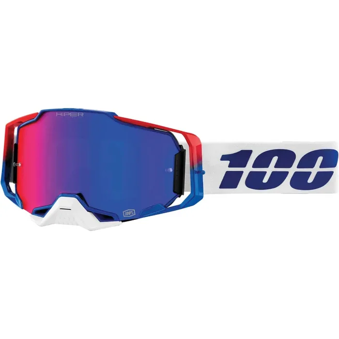100% Armega Goggles Genesis with HiPER Blue/Red Lens – 50720-358-02