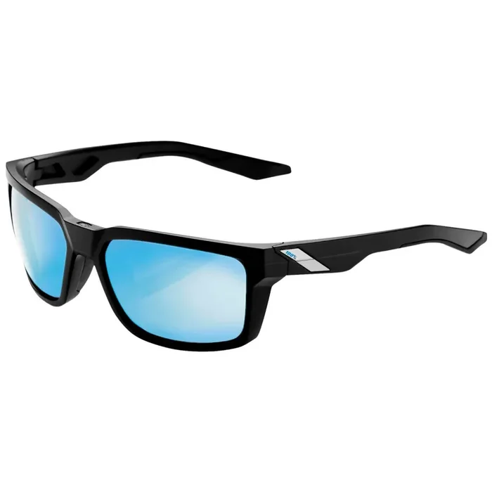 100% Daze Sunglasses Matte Black with Blue Mirror HiPer Lens – 61030-019-75