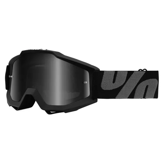 100% Gen1 Accuri ATV Goggles Superstition Black with Dark Smoke Lens OTG – 50205-118-01
