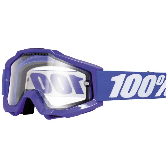 100% Gen1 Accuri Enduro Goggles Reflex Blue with Clear Dual Lens – 50202-002-02