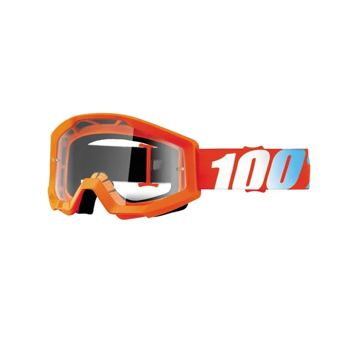 100% Gen1 Strata Goggles Orange with Clear Lens – 50400-006-02