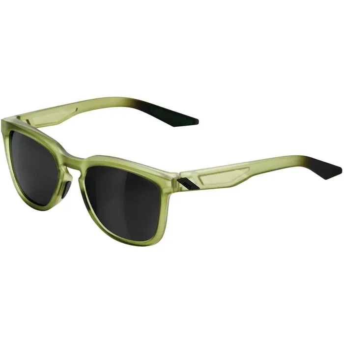 100% Hudson Sunglasses Matte Translucent Olive Slate with Black Mirror Lens – 61028-296-61