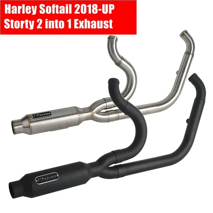 2-into-1 Big Bore Full Exhaust System Stainless Steel Muffler For Harley M8 Softail Low Rider S ST Fat Street Bob Standard Slim 2018-2025