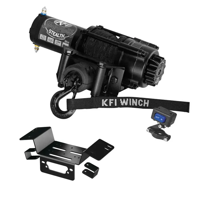 3500 lb KFI Assault Winch Combo Kit (M1) For 2014-19 Honda 700 and 700-4 Pioneer
