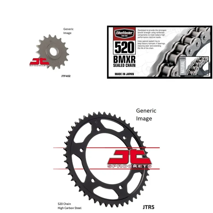 520 BMXR Chain Natural, Front & Rear Sprocket Kit BMW 650 Xchallenge 2007-2008