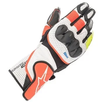 Alpinestars SP-2 v3 Motorcycle Gloves (White/Flo Red/Black)