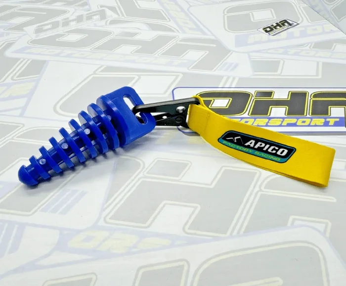 Apico Exhaust Plug / Bung & Lanyard for Trials Bike – BLUE