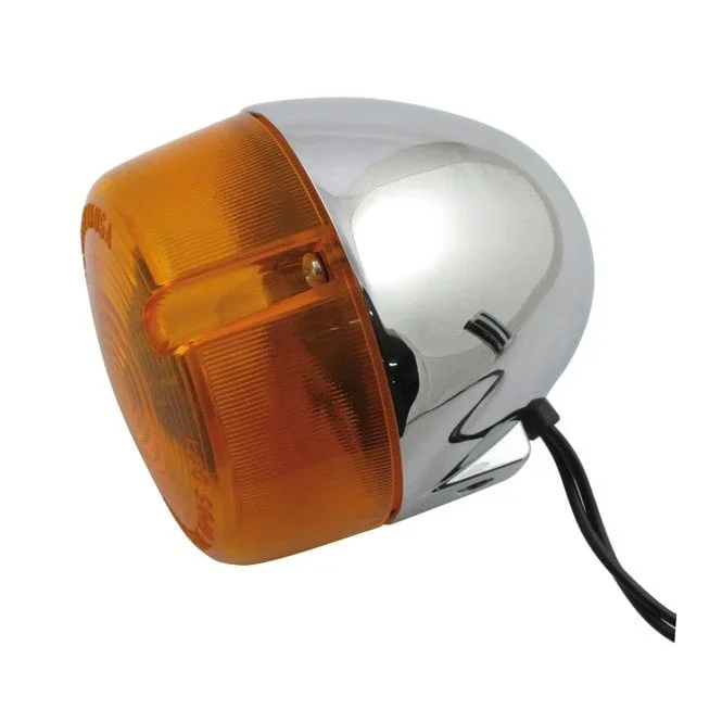 Chris Products turn signal. Front. Dual filament. Chrome Front: most 86-95 XL; 86-94 FXR; 1986 FXWG; 87-95 FXST; 91-95 Dyna