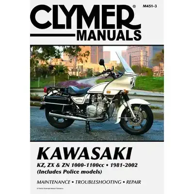 Clymer Kawasaki KZ, ZX & ZN 1000-1100cc (Includes Police Models) 81-02 Service Manual