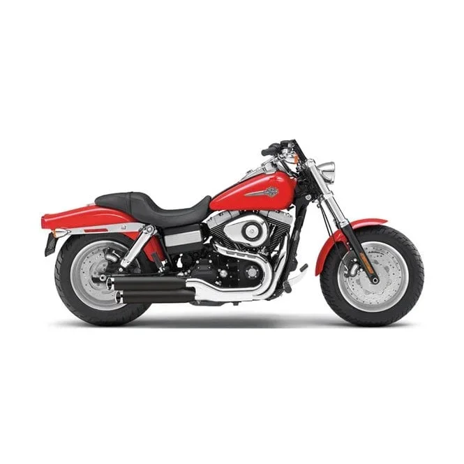 Cobra 3″ slip-on mufflers. Black 08-16 FXDF Fat Bob; 10-16 FXDWG; 2016 FXDLS