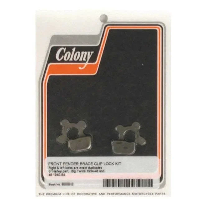 Colony Springer fender brace clip locks. Parkerized 34-48 B.T.; 40-54 45″ Flatheads