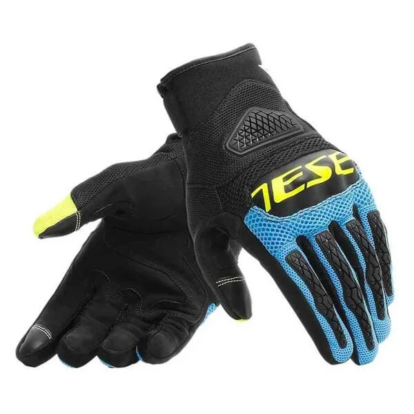 Dainese Bora Mens Gloves – Black/Fire Blue/Fluo Yellow