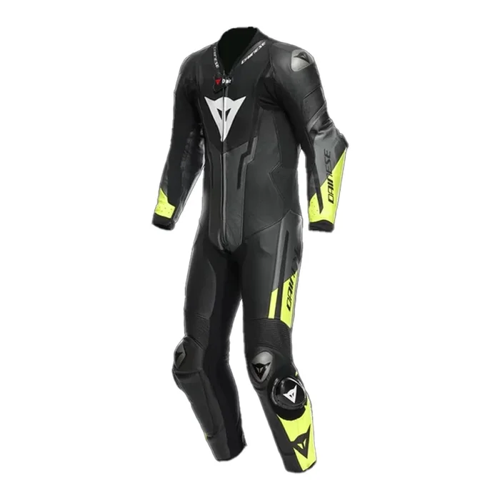 Dainese Misano 3 Perf D-Air 1pc Leather Mens Suit – Black/Fluo