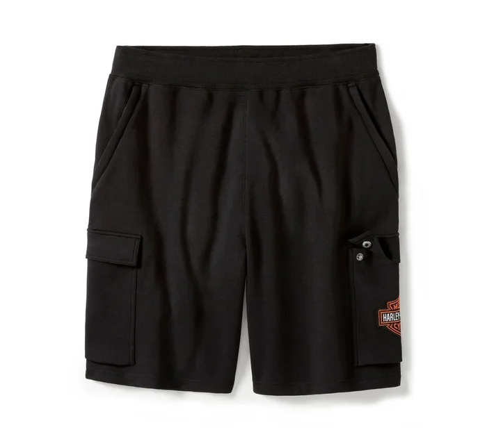 Genuine Harley-Davidson® Men’s Essential Fleece Cargo Short – Harley Black 96474-25VM