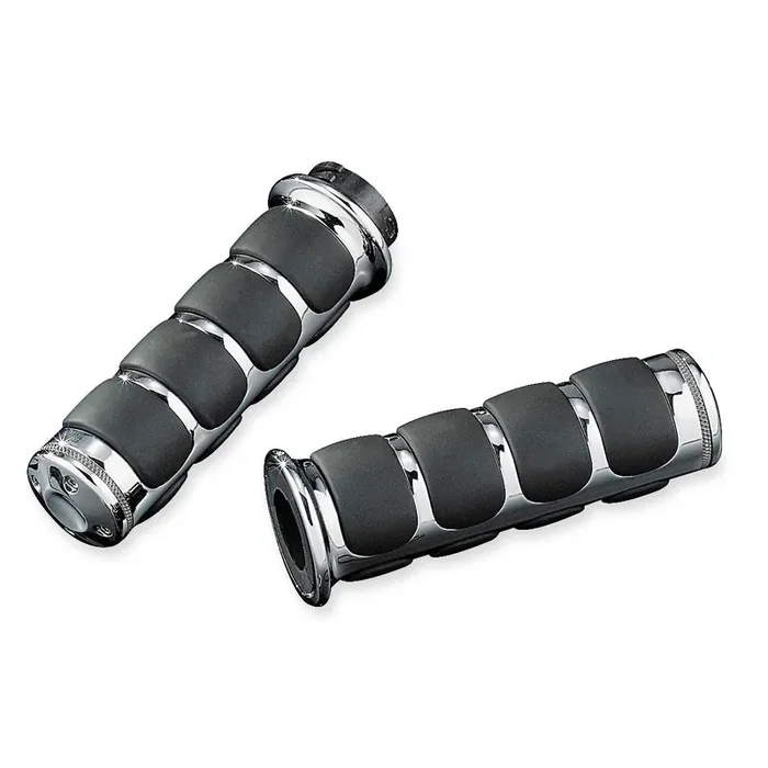 Harley FLD Dyna Switchback 2012-2013ISO Grips With Accent Rings Chrome Kuryakyn
