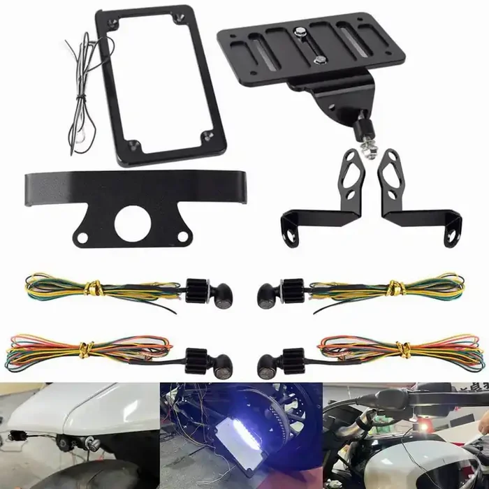 Harley Sportster S 1250 RH1250S Mini Front Rear LED Turn Signals Tail Light DRL Side Mount License Plate Bracket Frame 21-