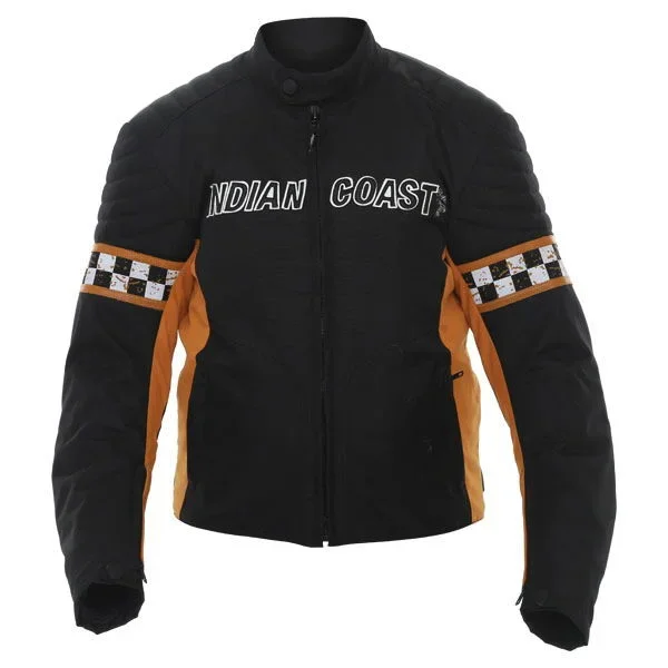 Indian Coast Rider Jacket Mens Black Orange