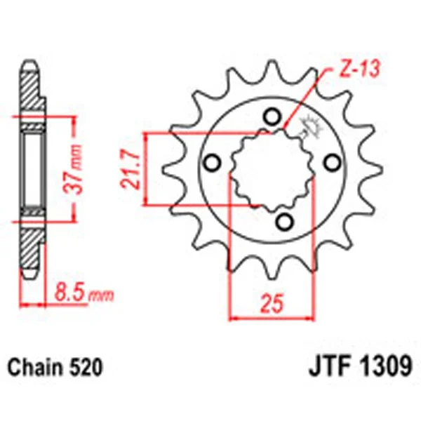 JT Gear Box Sprockets G/B 1309-15 – Chain & Sprocket Kits