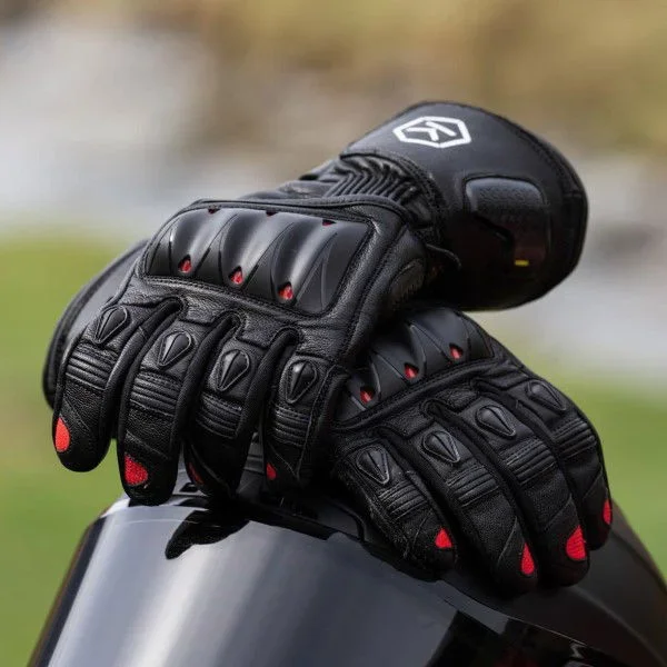 Knox Oulton Gloves Black Red