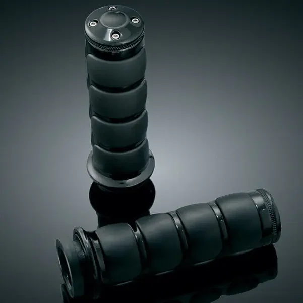 Kuryakyn Black Rubber Soft ISO Cable Throttle Hand Grips Traditional Harley 6320