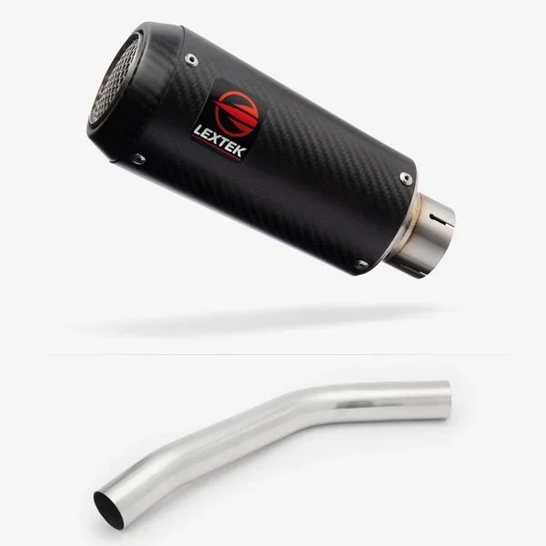 Lextek Carbon Fibre CP9C Exhaust 180mm with Link Pipe for Triumph Tiger 800 (10-19)
