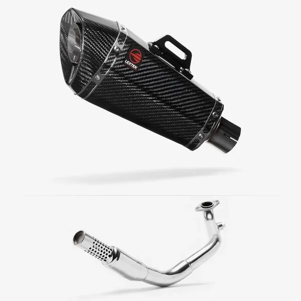 Lextek Carbon Fibre XP8C Exhaust System 210mm for Lexmoto Enigma 125