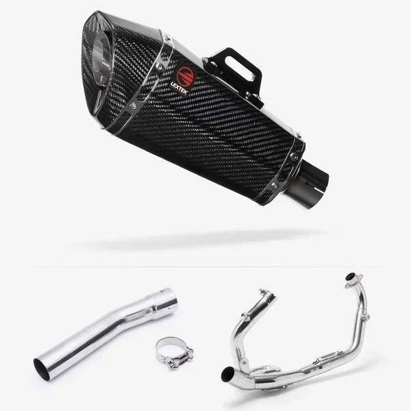 Lextek Carbon Fibre XP8C Exhaust System 210mm for Suzuki SV650 (03-15)