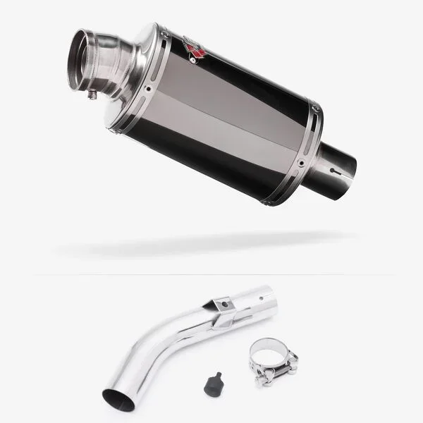Lextek OP15 Dark Tint Stainless Exhaust 200mm with Link Pipe for Honda VFR800X Crossrunner (11-14)
