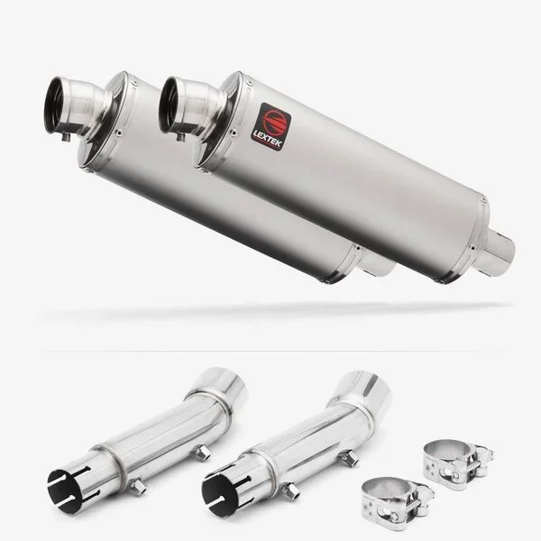 Lextek Stainless Steel OP1 Matt Exhaust 350mm with Link Pipe for Honda CB900 F Hornet (01-09)