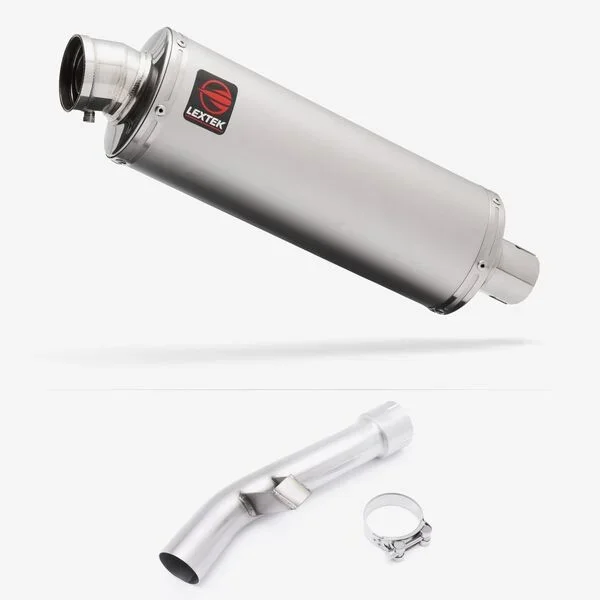 Lextek Stainless Steel OP1 Matt Exhaust 350mm with Link Pipe for Yamaha FZ1 (06-15)