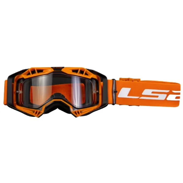 LS2 Aura Enduro Series Goggles – Black/Hi-Vis/Orange with Clear Lens