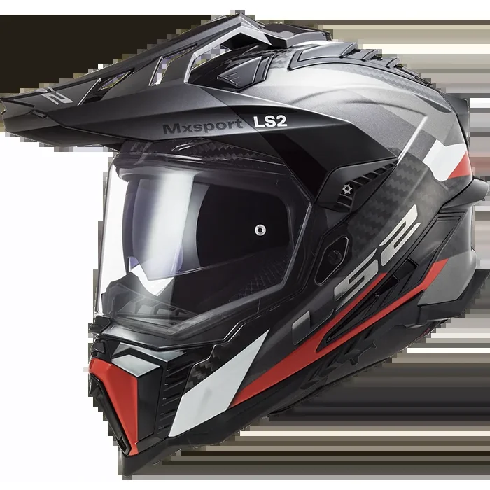 LS2 MX701 Explorer Carbon Helmet Frontier Titanium Red