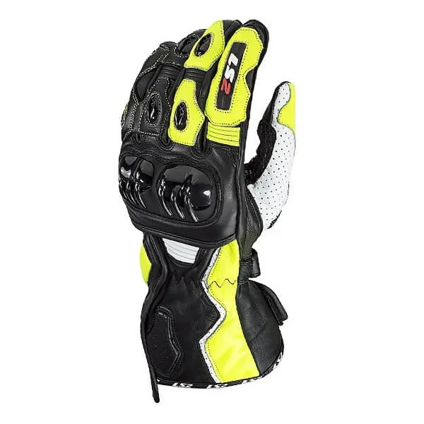 LS2 Swift Leather Mens Gloves – Black/Fluo Yellow