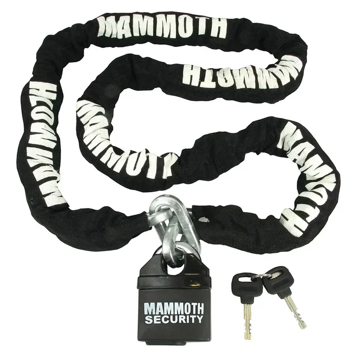 Mammoth Black 10 mm Square Chain & Lock