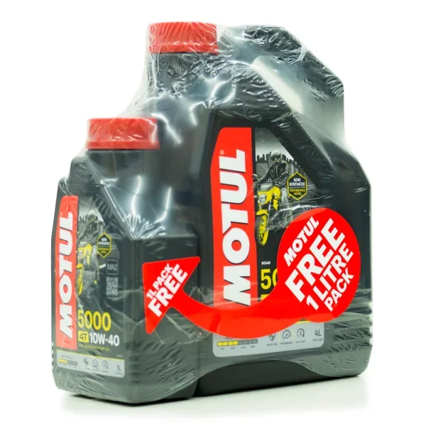 MOTUL 5000 10W40 4T Promo Pack 4 Litres + 1 Litre FOC – Oils & Lubricants