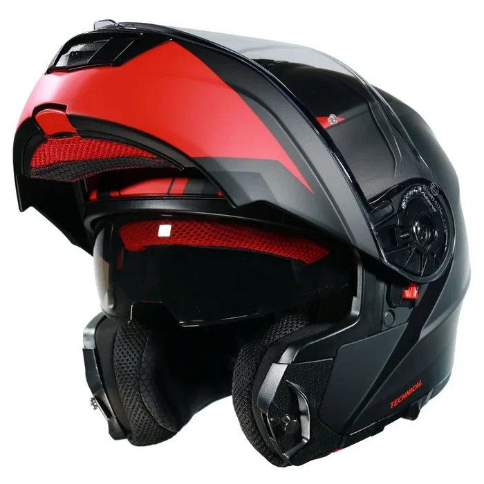Nitro F441 Helmet Analog II Satin Black Gun Red