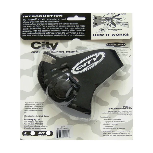 RESPRO City Mask Black RC01 – Base Layer Face Coverings