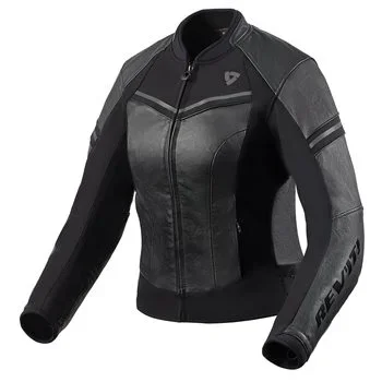Revit Median Womens Leather Jacket (Black|Anthracite)