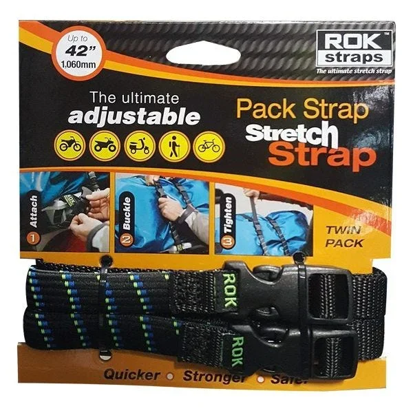 Rok Straps Pack Strap 16mm 2 Pack – Black/Blue/Green