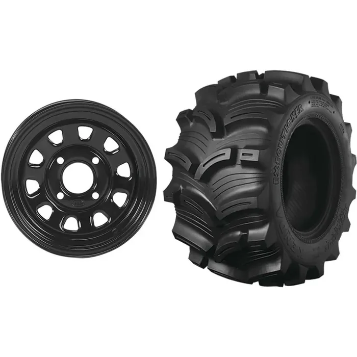Set of 2 Mounted Wheel and Tire Kit Wheel 12×7 4+3 4/137 Tire 27×10-12 6 Ply