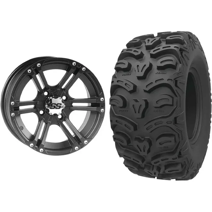 Set of 2 Mounted Wheel and Tire Kit Wheel 12×7 4+3 4/156 Tire 26×11-12 8 Ply