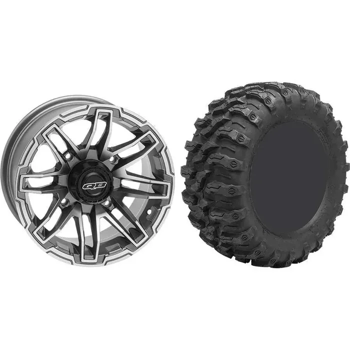 Set of 2 Mounted Wheel and Tire Kit Wheel 14×7 5+2 4/110 Tire 26×11-14 8 Ply