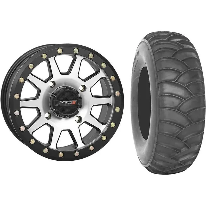 Set of 2 Mounted Wheel and Tire Kit Wheel 14×7 5+2 4/156 Tire 30×10-14 2 Ply