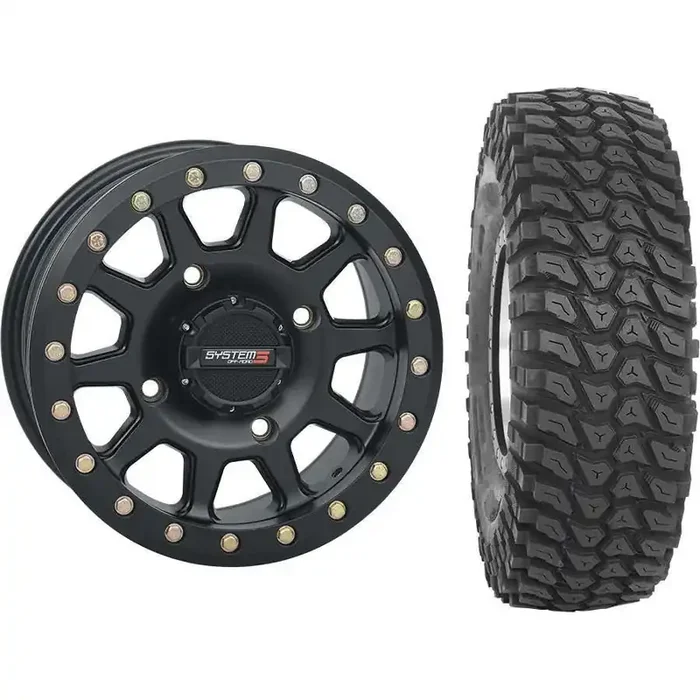 Set of 2 Mounted Wheel and Tire Kit Wheel 15×7 5+2 4/137 Tire 32×10-15 8 Ply