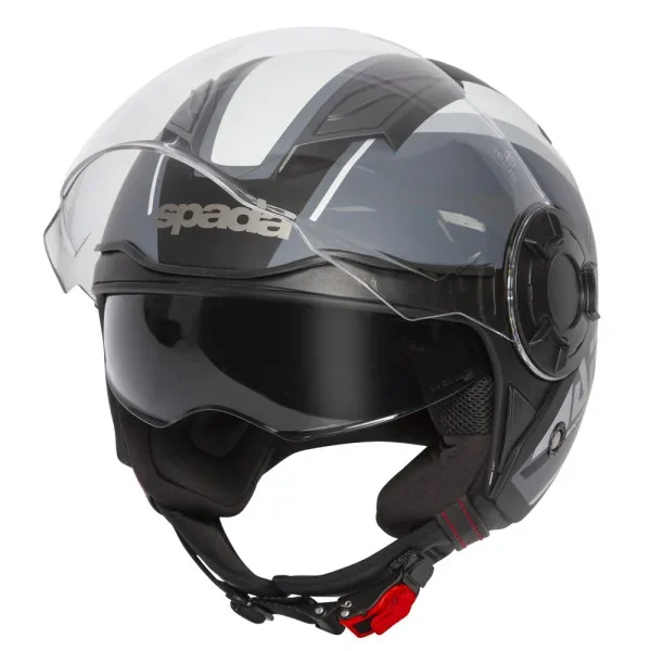 Spada Helmet Lycan Strobe Black/White – Open Face Helmets