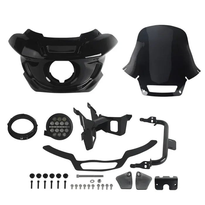 ST Style Front Fairing W/Slim Line 5 3/4″ LED Headlight For Harley Softail Street Bob Standard Low Rider S FXLR FXBB FXST 18-