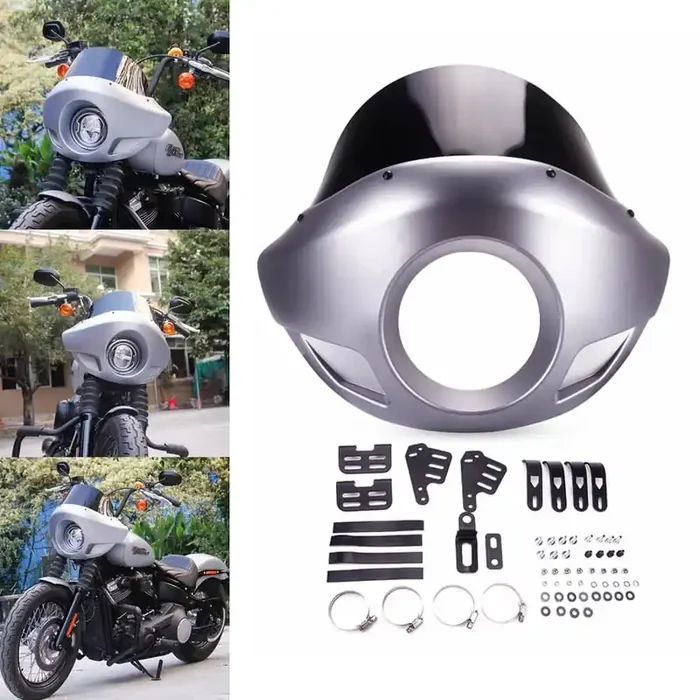 Standard Short Touring Sport Headlight Fairing Windshield For Harley Davidson XL FXD FXR FXBB Adjustable clamp 35mm-49mm forks