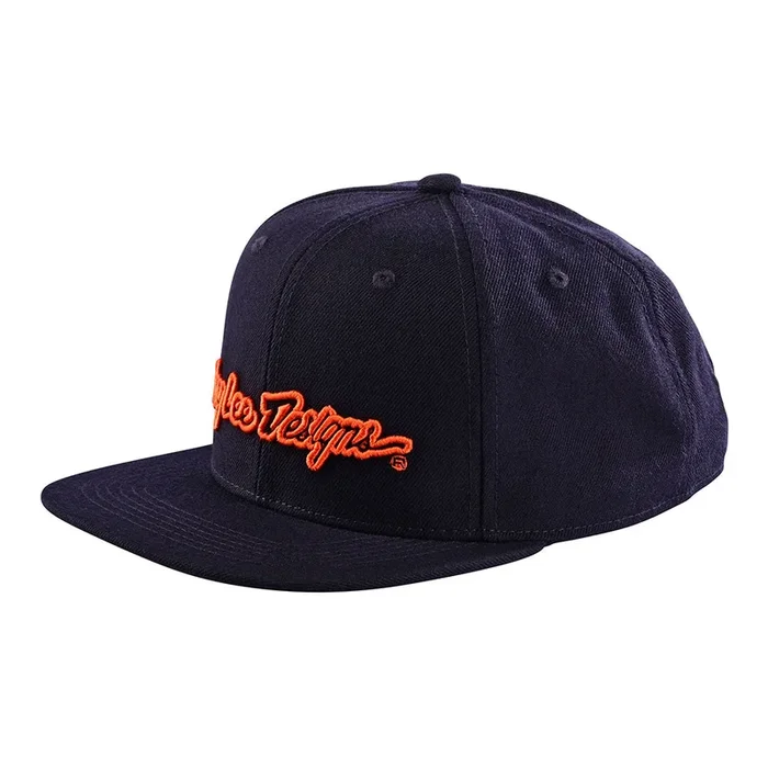 TROY LEE DESIGNS SNAPBACK HAT SIGNATURE NAVY / ORANGE