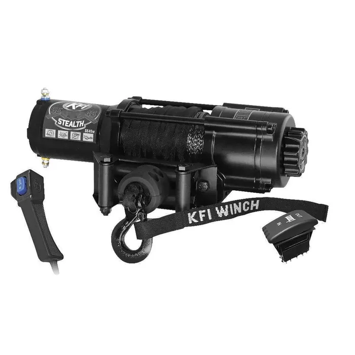 Winch Kit 4500 lb Wide For Polaris 1000 XP Ranger Texas Edition 2020-2021 (Synthetic Rope)