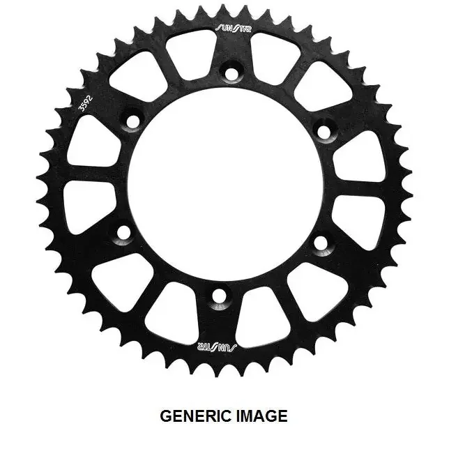 Works Triplestar Rear Alum Sprocket Black 51T Offroad For Suzuki YZ125 2012-2015